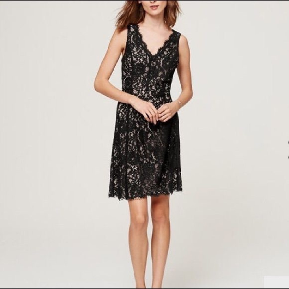 Loft Black Lace Dress Classy